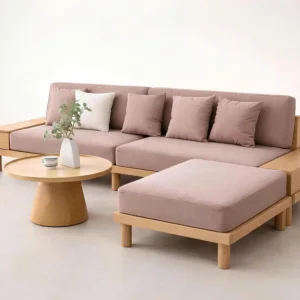 SOFA JAPANDI BỤC GỖ CHẤT LIỆU NỈ CAO CẤP