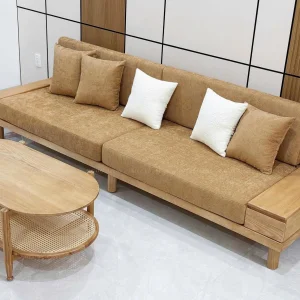SOFA JAPANDI BỤC GỖ TONE NÂU