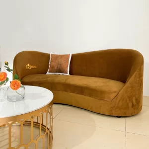 SOFA CONG NÂU M4 + BÀN SOFA MẶT ĐÁ CHÂN SẮT D70