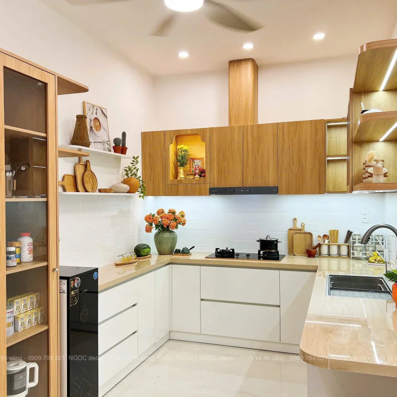 THIẾT KẾ VÀ THI CÔNG HỆ TỦ BẾP NHÀ NHƠN HÒA 18